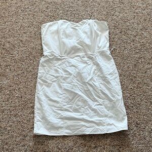 H&M White Strapless Dress Sweetheart Neckline